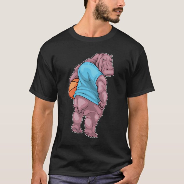 Hippo Basketball player Basketball T-Shirt (Front)