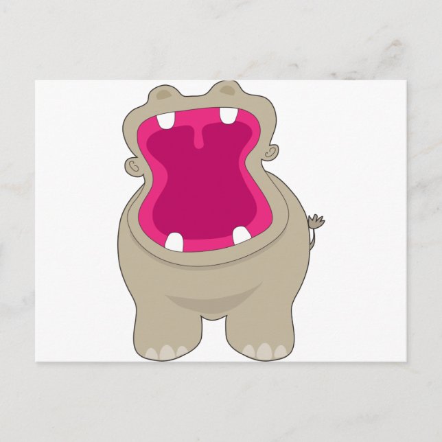 Hippo Big Mouth Postcard (Front)