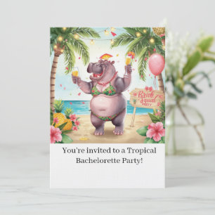 Hippo Bikini Bachelorette Party Invitation