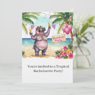 Hippo Bikini Bachelorette Party Invitation