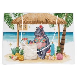 Hippo Bikini Salon Sign for Bachelorette Party Large Gift Bag