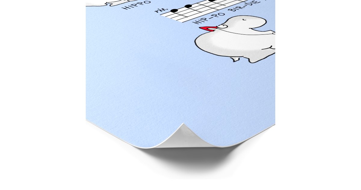 HIPPO BIRDIE TWO EWE poster by Sandra Boynton | Zazzle