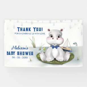 Hippo Boy Baby Shower Banner