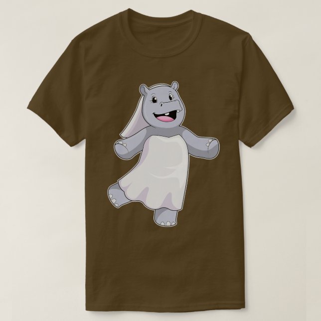 Hippo Bride Veil Wedding  T-Shirt (Design Front)