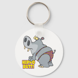 hippo butt bikini hippopotamus key ring