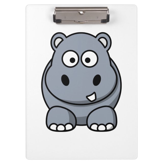 Hippo Cartoon Art Clipboard (Front)