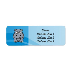 Hippo Cartoon With Blue Water Background