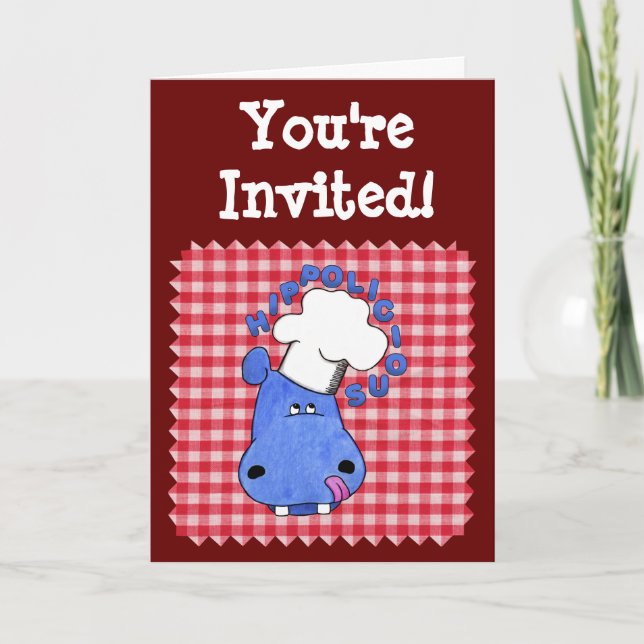 Hippo Chef Hippolicious Invitation (Front)