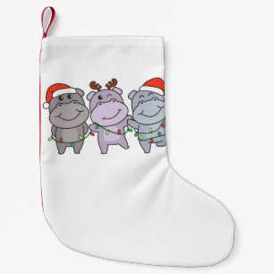 Hippo Christmas Animals Cute Hippos Holiday Small Christmas Stocking