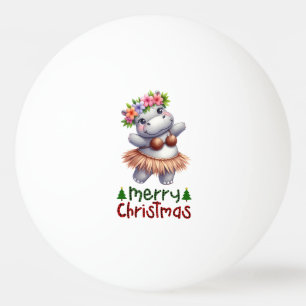 Hippo Christmas for animal lovers Hawaii Ping Pong Ball