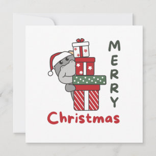 Hippo Christmas Gift Winter Animals Hippos Invitation