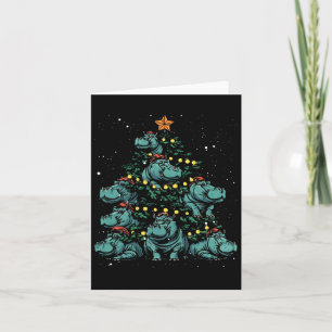 Hippo Christmas Tree Hippopotamus Africa Animal Xm Card