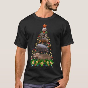 Hippo Christmas Tree Merry Hippomas Hippo Lovers P T-Shirt