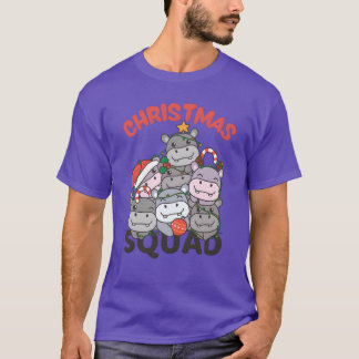 Hippo Christmasree Christmas Squad Hippos retro T-Shirt