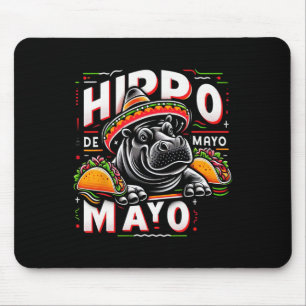 Hippo Cinco De Mayo Funny Mexico Hippopotamus Funn Mouse Mat