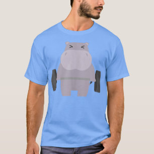 Hippo Deadlift Design  Weight Lifting Fitness Work T-Shirt
