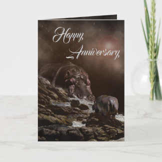 Hippo Enchanted Evening, Anniversary Card