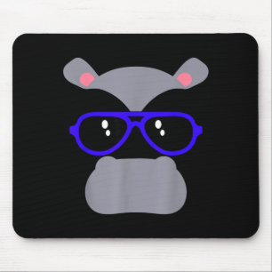 Hippo face eyelashes glasses funny halloween mouse mat
