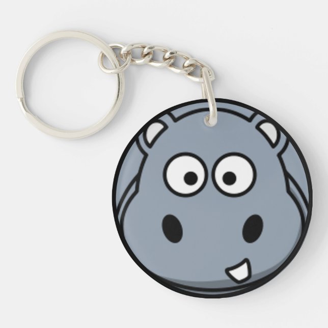 Hippo Face Key Ring (Front)