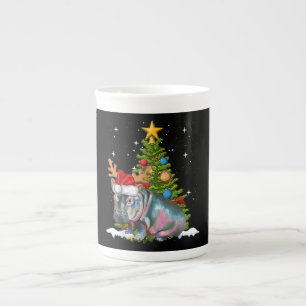 Hippo Fiona Christmas Tree Hippopotamus Bone China Mug