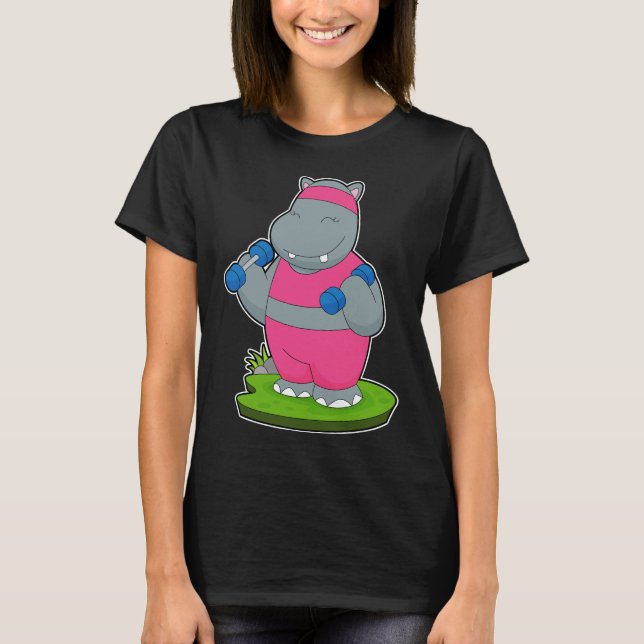Hippo Fitness Dumbbells T-Shirt (Front)