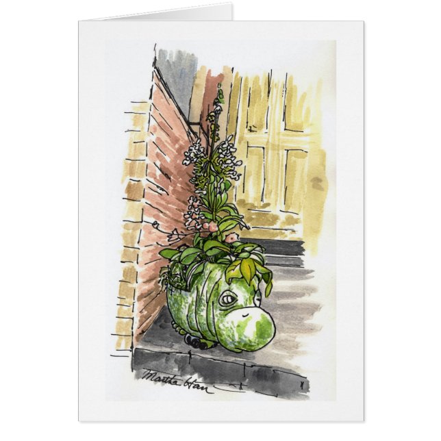 Hippo Flowerpot Cards (Front)