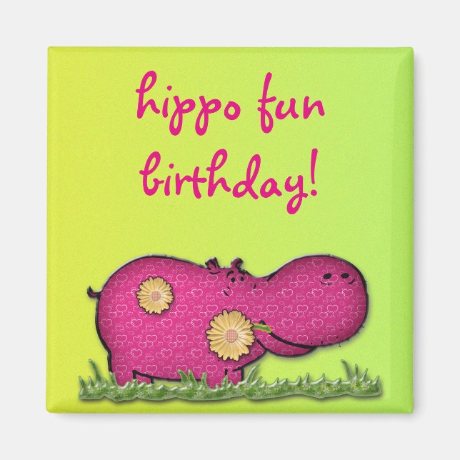 hippo fun magnet (Front)