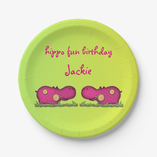 hippo fun paper plate (Front)