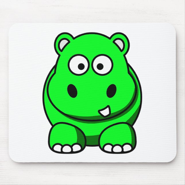 Hippo Green Mouse Mat (Front)