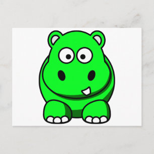 Hippo Green Postcard
