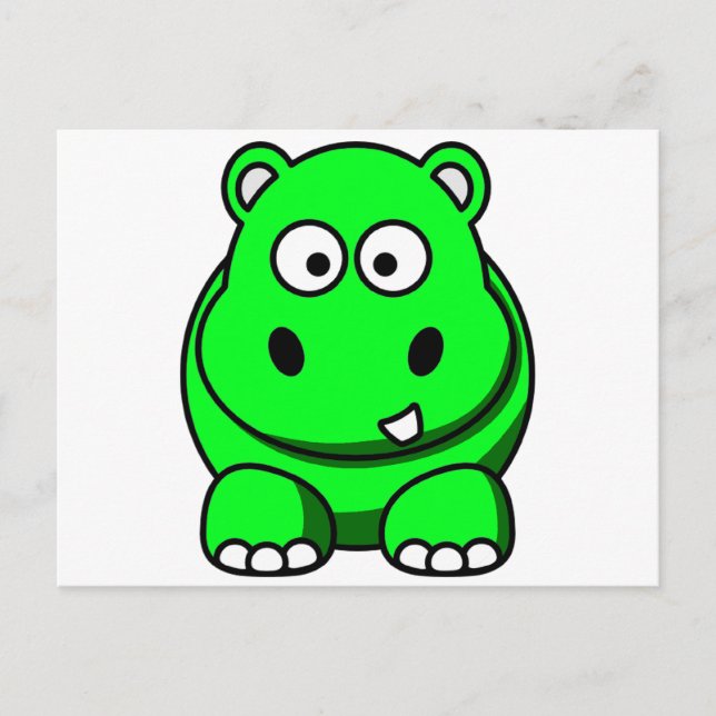 Hippo Green Postcard (Front)