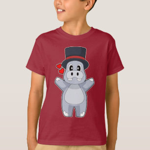 Hippo Groom Cylinder Wedding T-Shirt