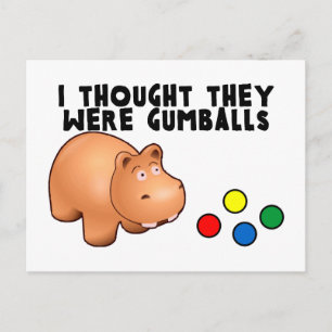 Hippo Gumballs Postcard