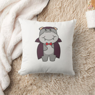 Hippo Halloween Cute Devil Vampire Costume Cushion