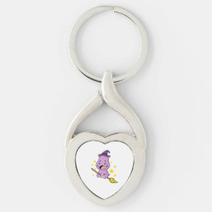 Hippo Halloween Witch For Halloween Key Ring