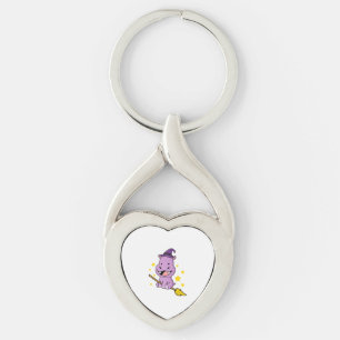 Hippo Halloween Witch For Halloween Key Ring