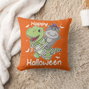 Hippo Happy Halloween T-rex Mummy Costume Cushion