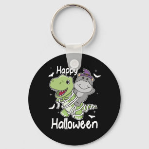 Hippo Happy Halloween T-rex Mummy Costume Key Ring