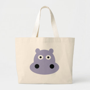 hippo head large tote bag