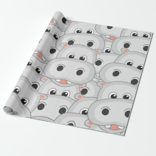 Hippo Head Wrapping Paper