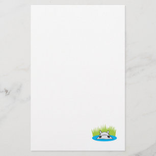hippo hiding in water stationery