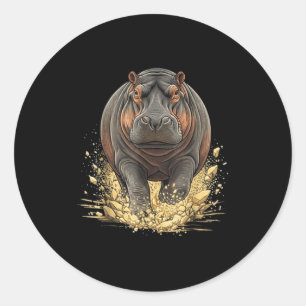 Hippo hippopotamus for mom dad kids hippo animal classic round sticker