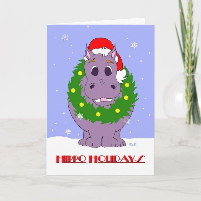 Hippo Holidays Holiday Card (Front)