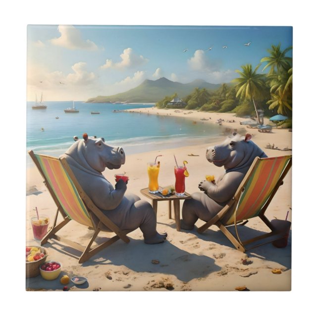 Hippo Hour: Beachside Cocktails and Good Times, Tile (Front)