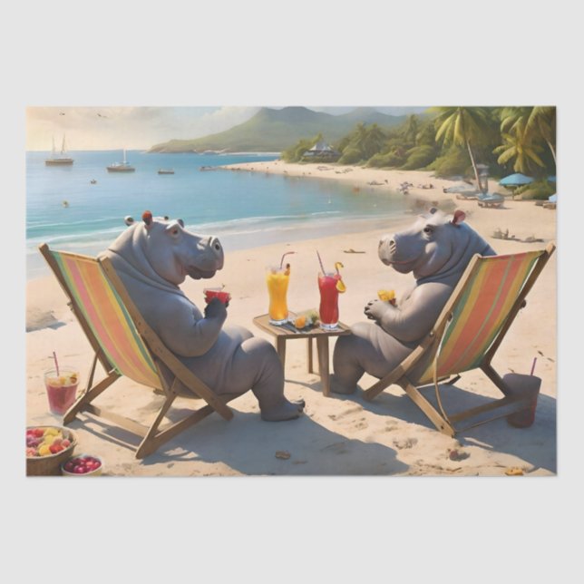 Hippo Hour: Beachside Cocktails and Good Times, Tissue Paper (Front)