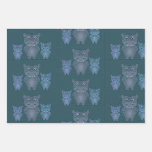 Hippo Hub Wrapping Paper Sheet