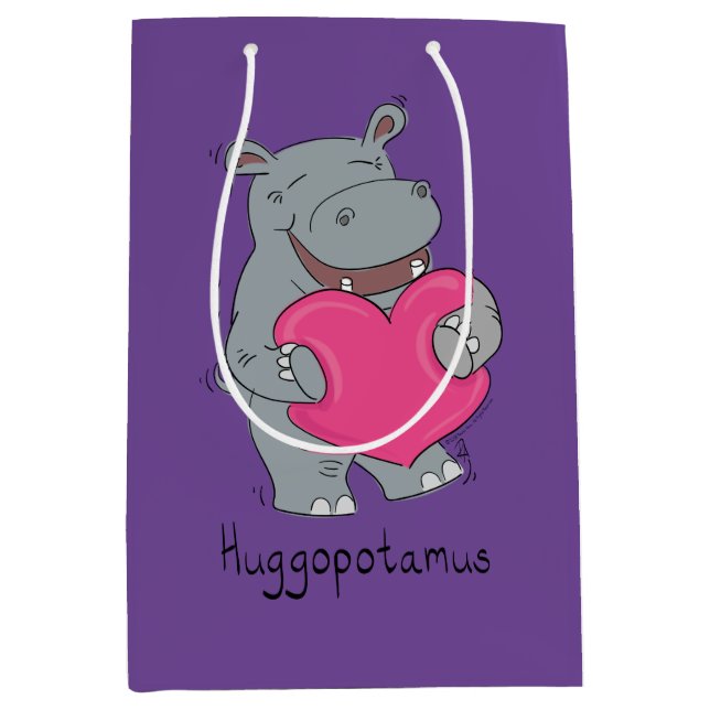 Hippo Hugs Valentine’s Day Gift Bag (Front)