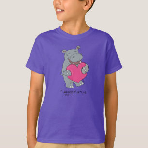 Hippo Hugs Valentine’s Day Kid's Girl's T-shirt