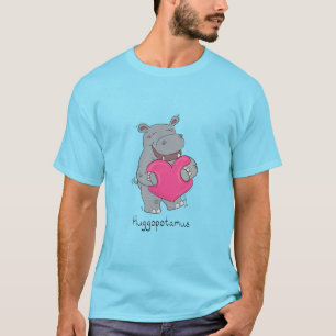 Hippo Hugs Valentine’s Day Mens Tshirt Blue