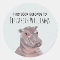 Hippo Illustration Personalised Name School